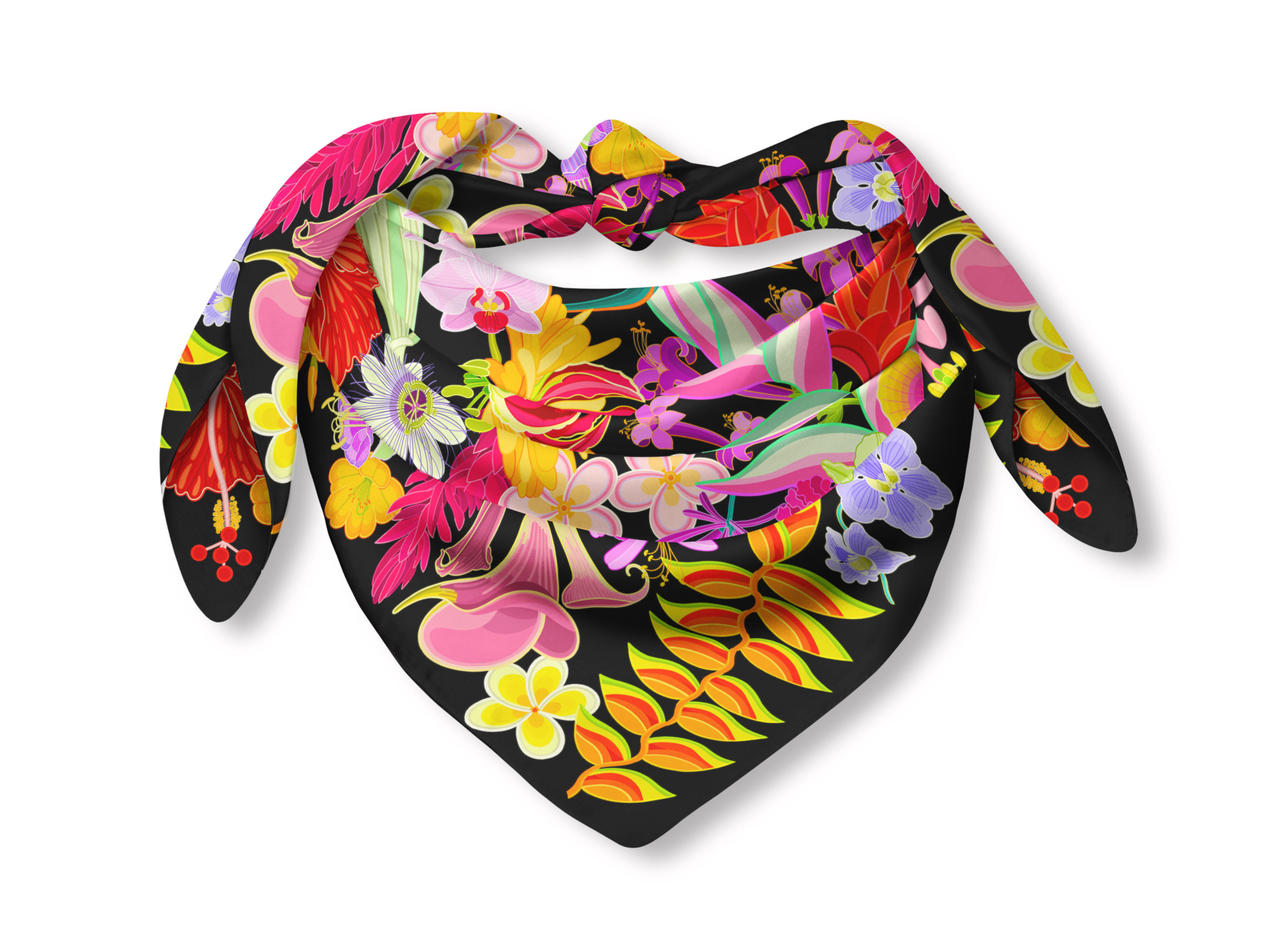 Flora Tropicale on Jet Mini Silk