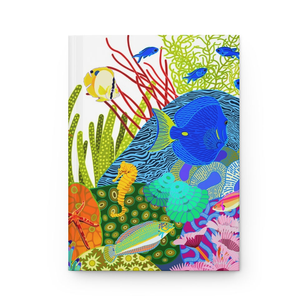 Thumbnail: Beachlife Reef on White Hardcover Journal Matte