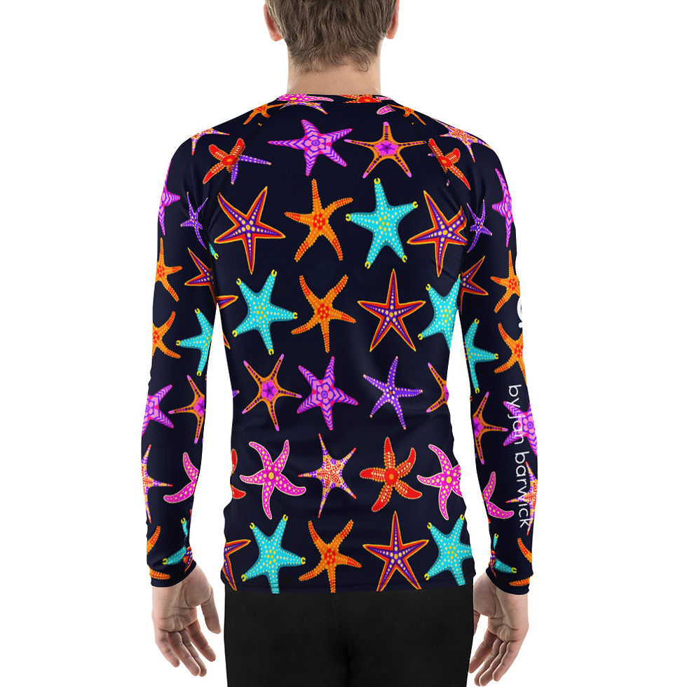 Thumbnail: Starfish Party on Jet Men's Rash Guard
