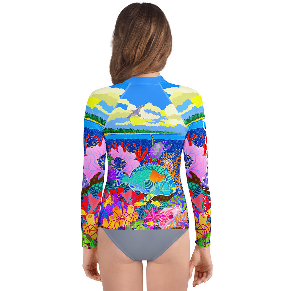 Thumbnail: Coral Calm Youth Rash Guard