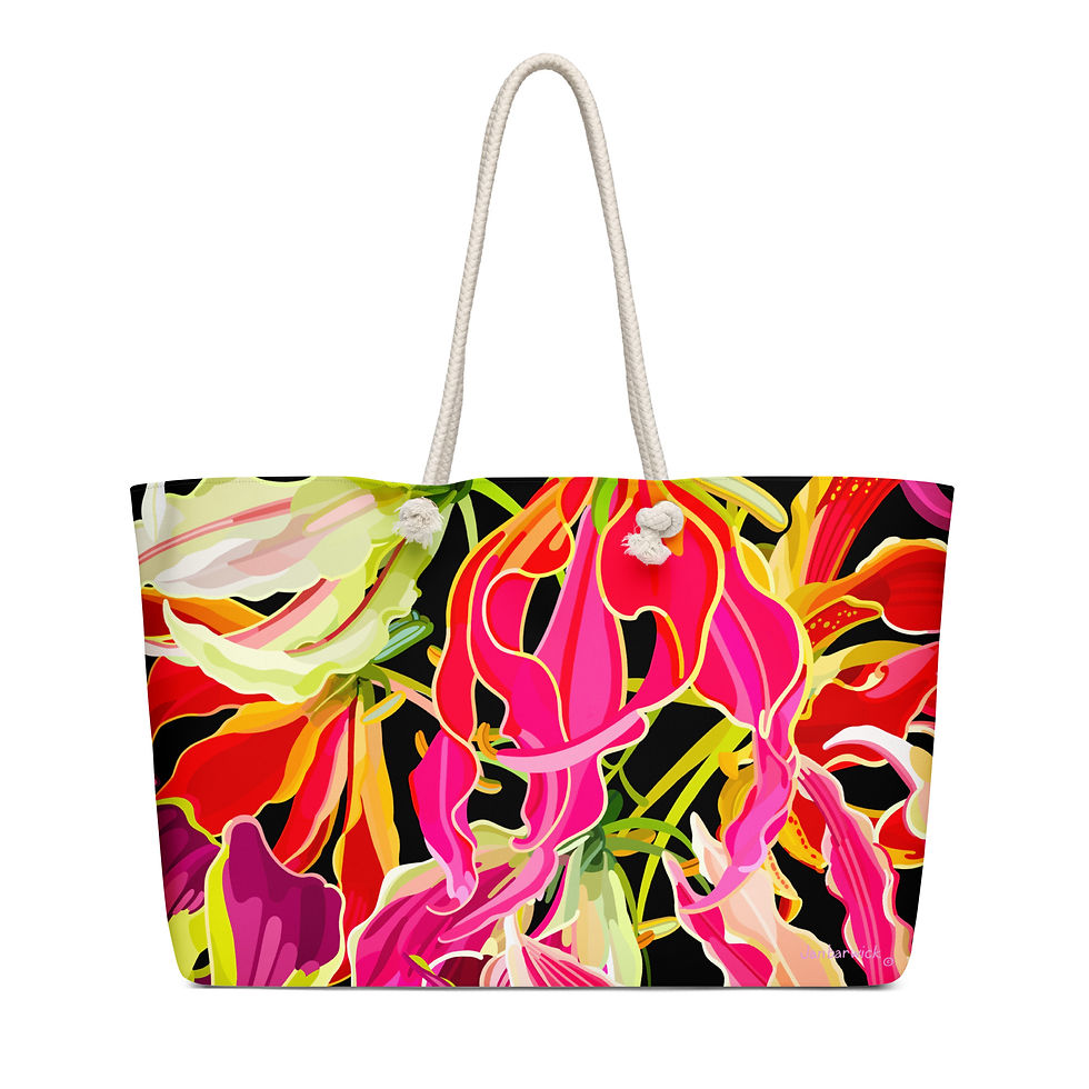 Thumbnail: Gloriosa Reds on Jet Weekender Bag