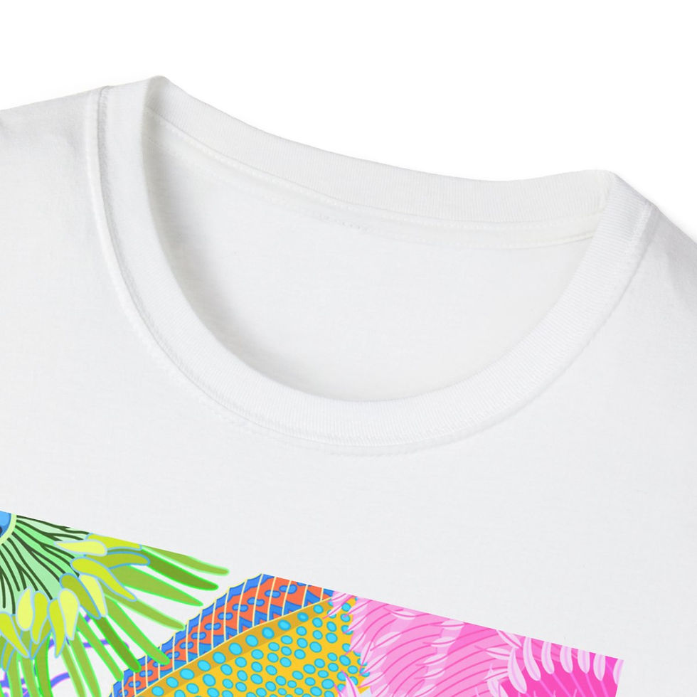 Thumbnail: beachlife abstract white on White Unisex Softstyle T-Shirt