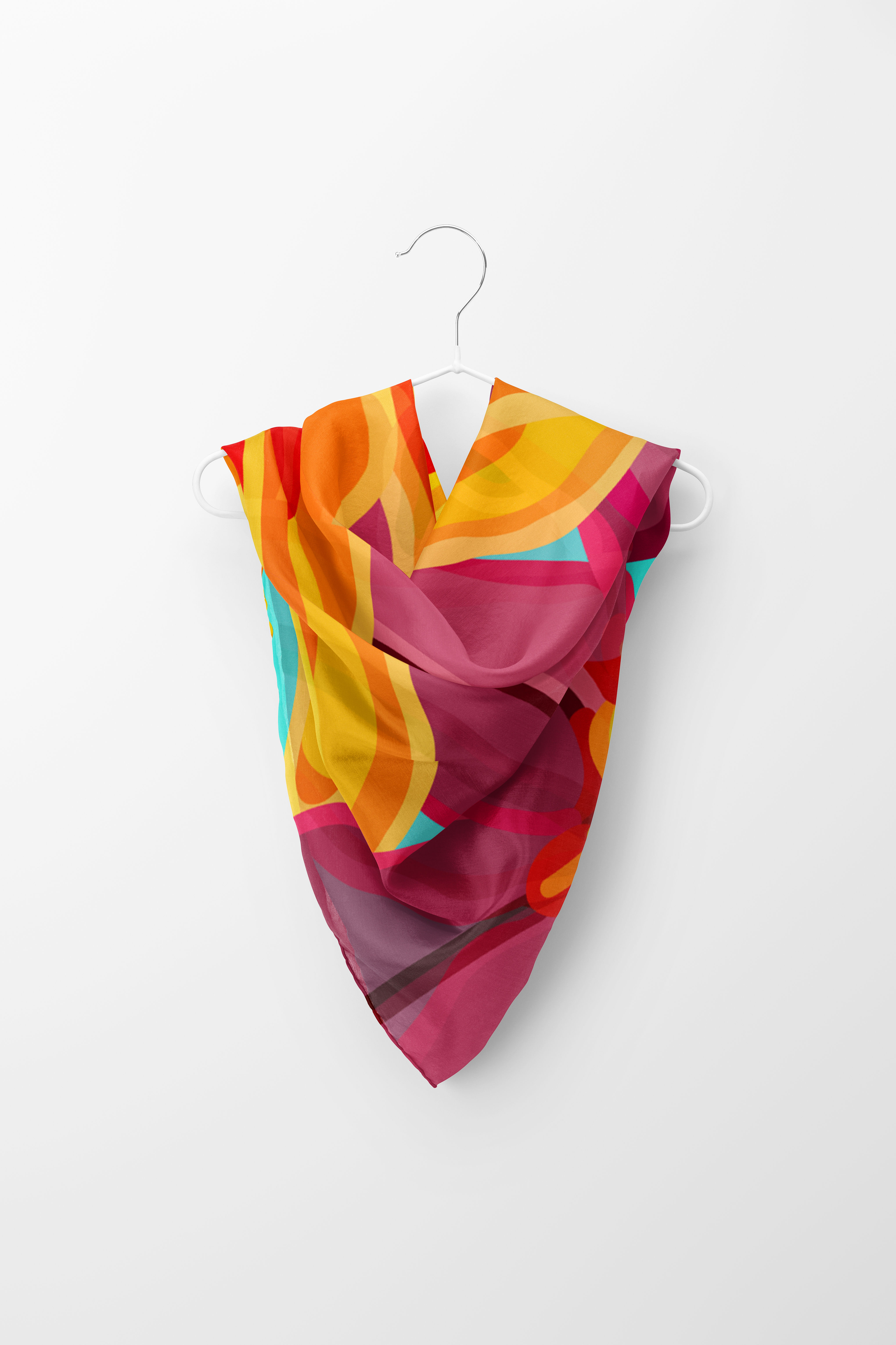 Daylilies Reds on Sky Luxe Poly Satin