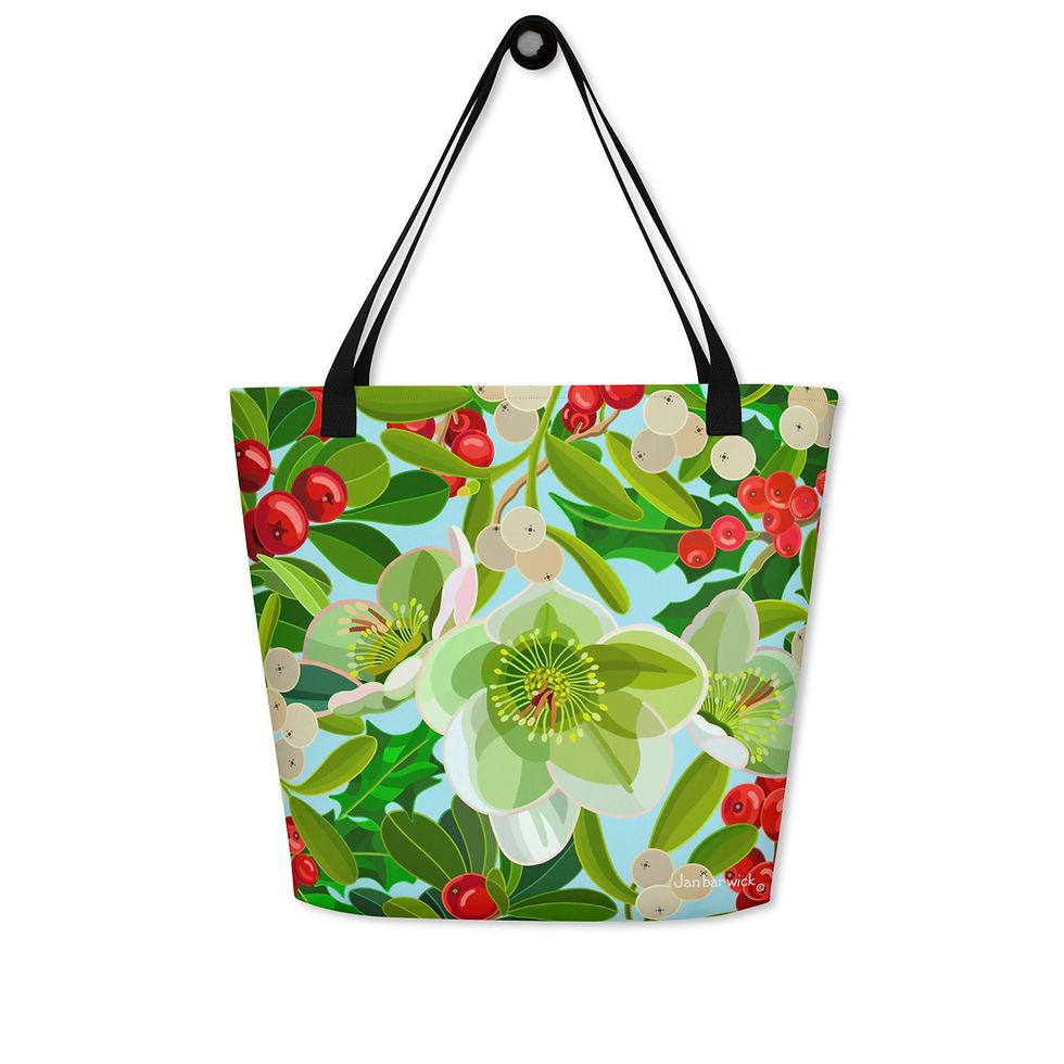 Thumbnail: Noel on Pale Sky Tote Bag with Pocket