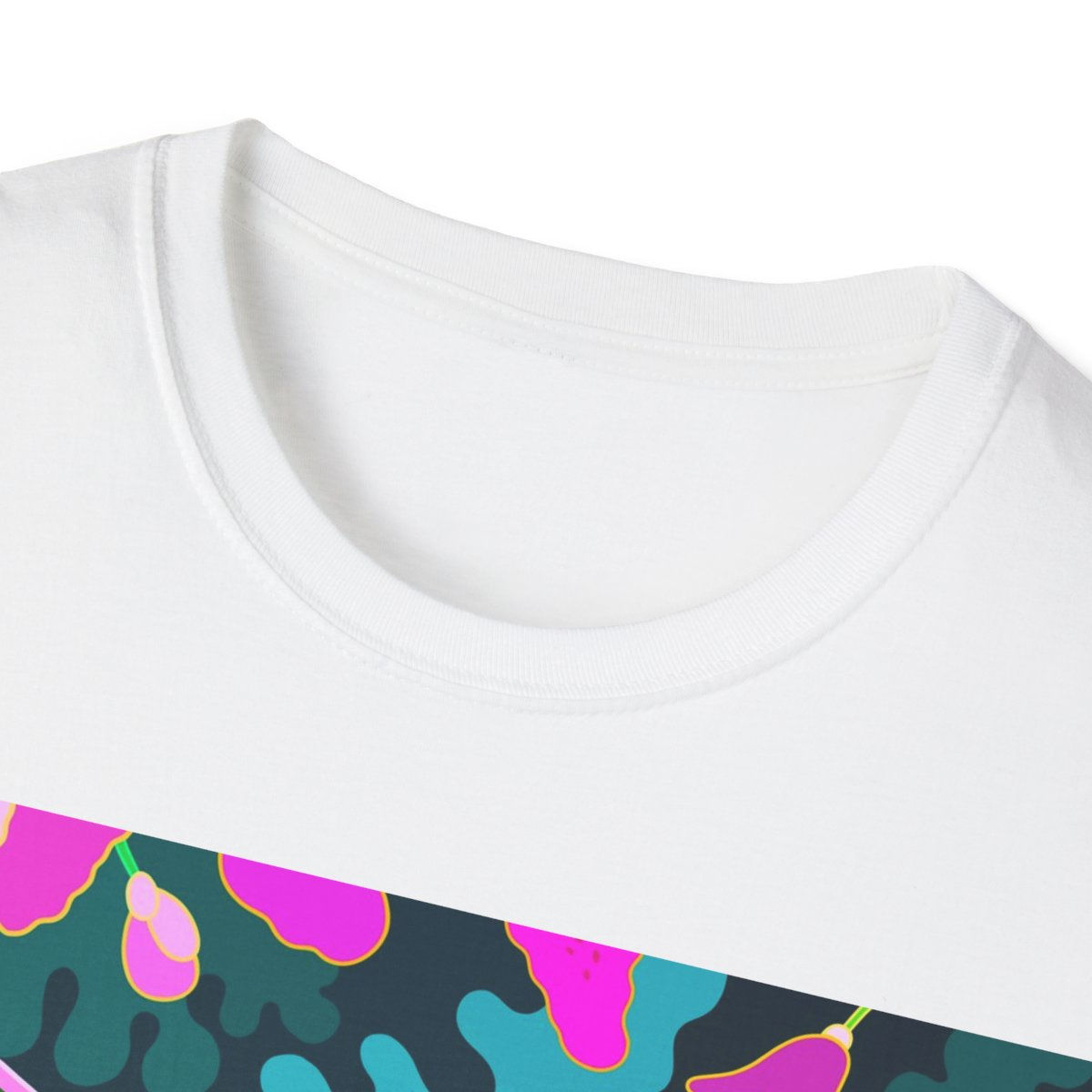 Hummingbird and Orchids on White Unisex Softstyle T-Shirt