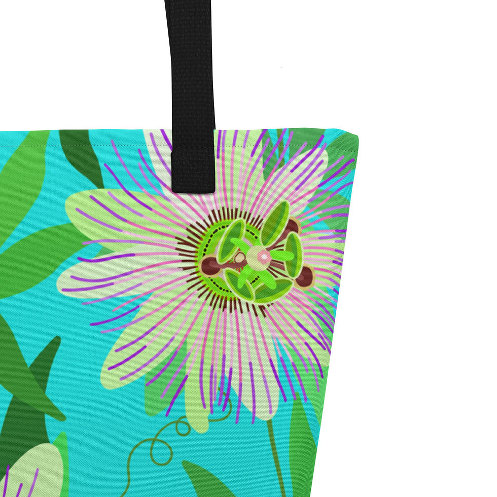 Thumbnail: Passionflower Original Tote Bag with Pocket