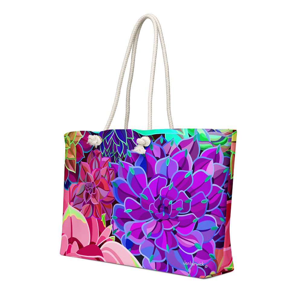 Thumbnail: Succulents Purple Rust and Blue Weekender Bag