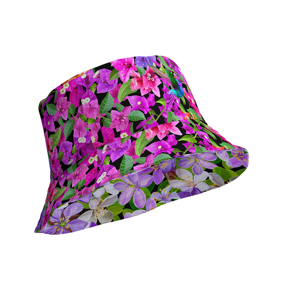 Thumbnail: Bouggie and Blue Mahoe Reversible bucket hat