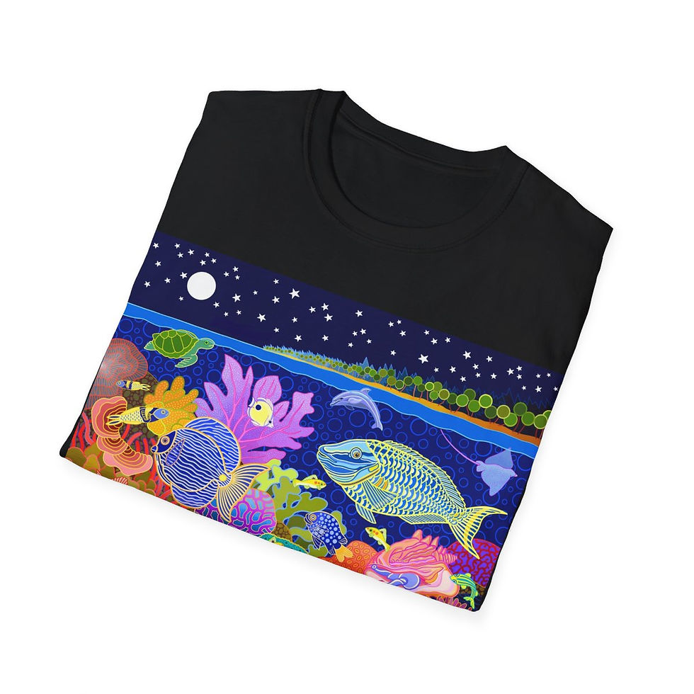 Thumbnail: Midnight Mazurka on Black Unisex Softstyle T-Shirt
