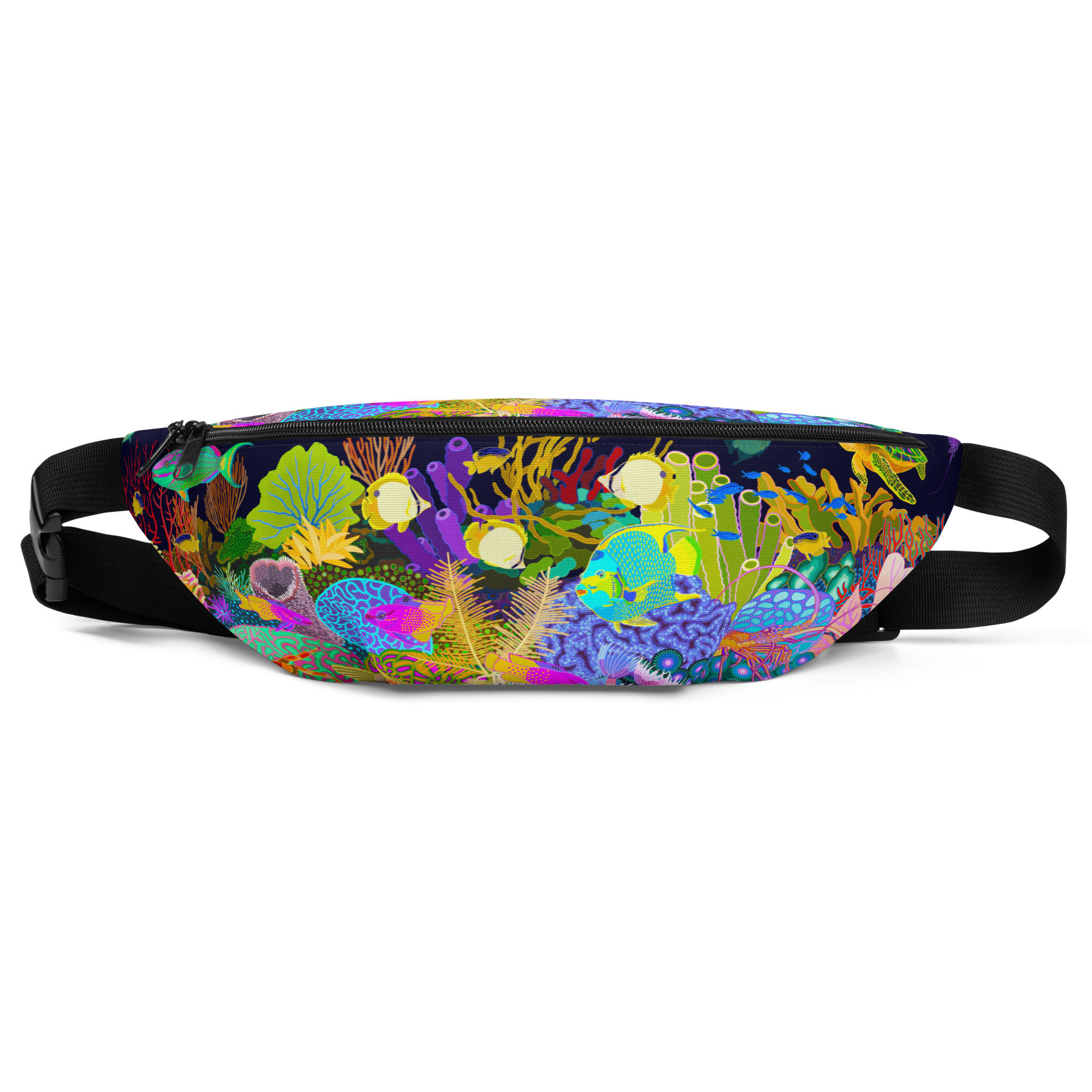 Beachlife Reef on Jet Fanny Pack