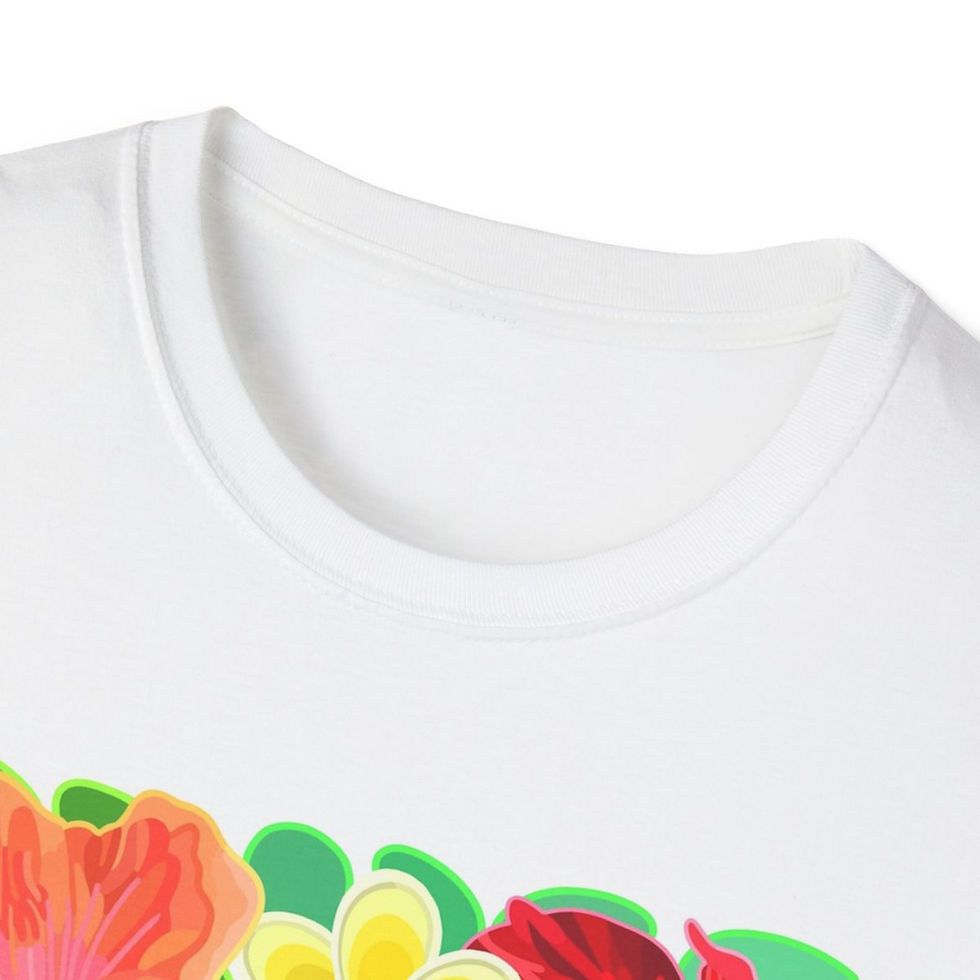 Thumbnail: Hibiscus on White  Unisex Softstyle T-Shirt