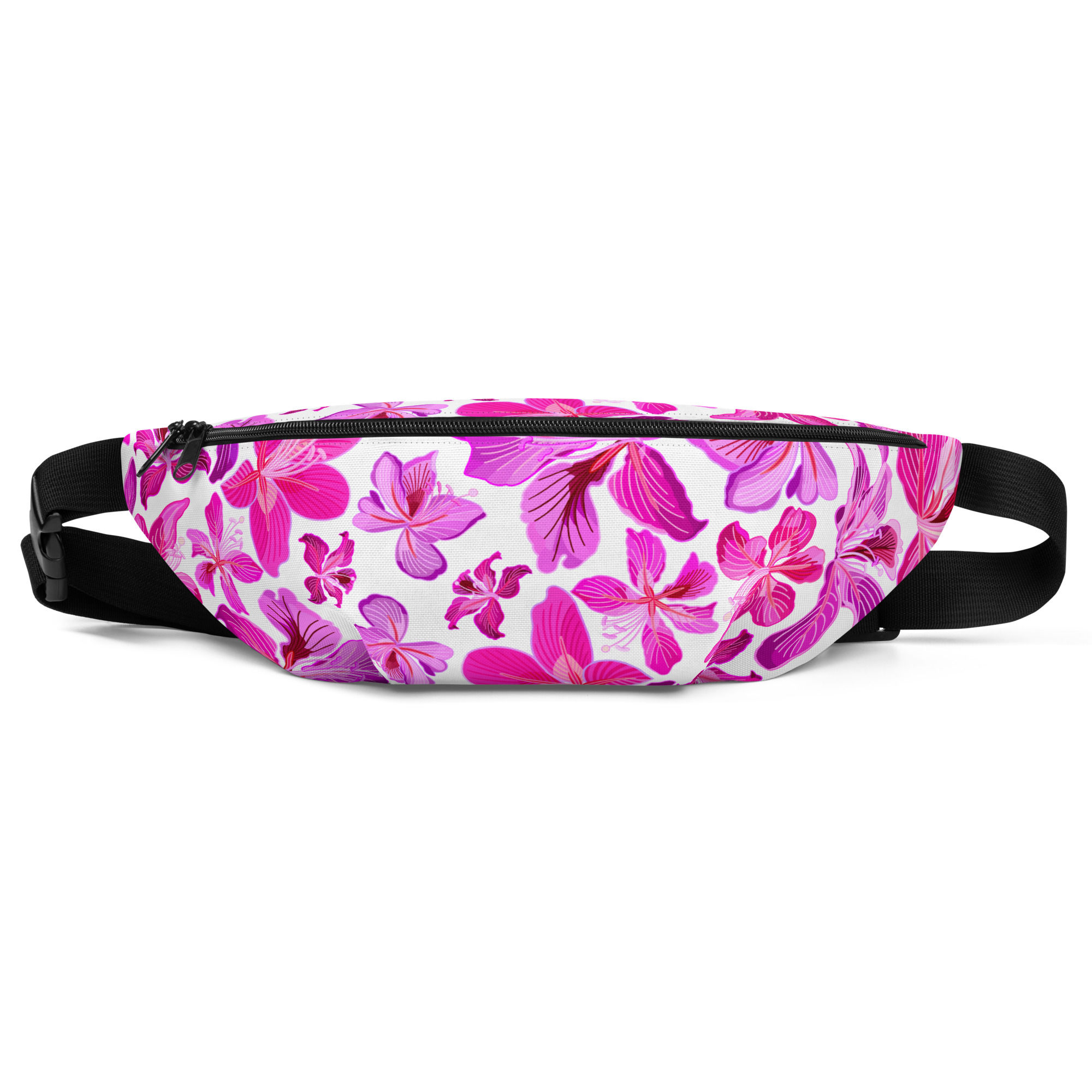 Bauhinia on White Fanny Pack