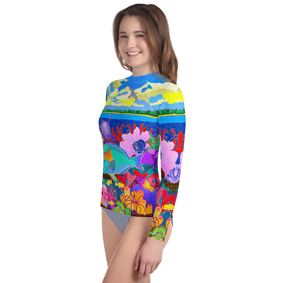 Thumbnail: Coral Calm Youth Rash Guard