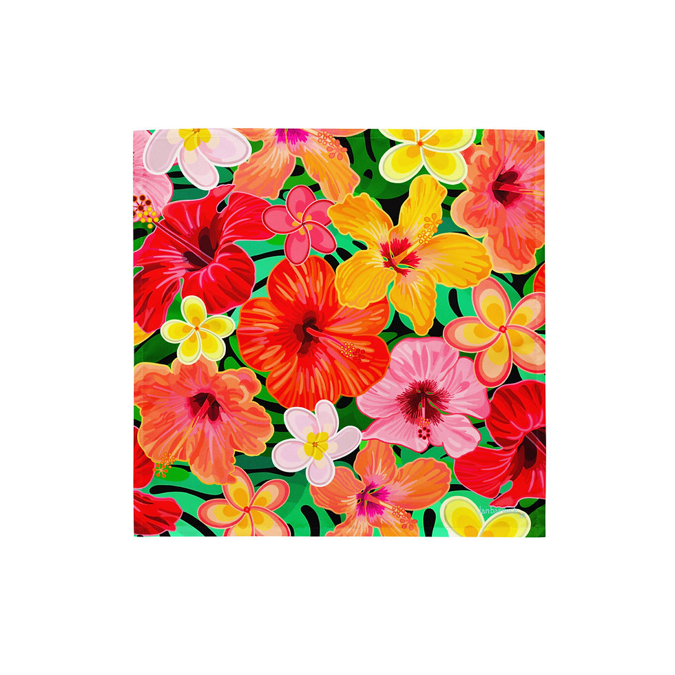 Thumbnail: Hibiscus on Jet  bandana