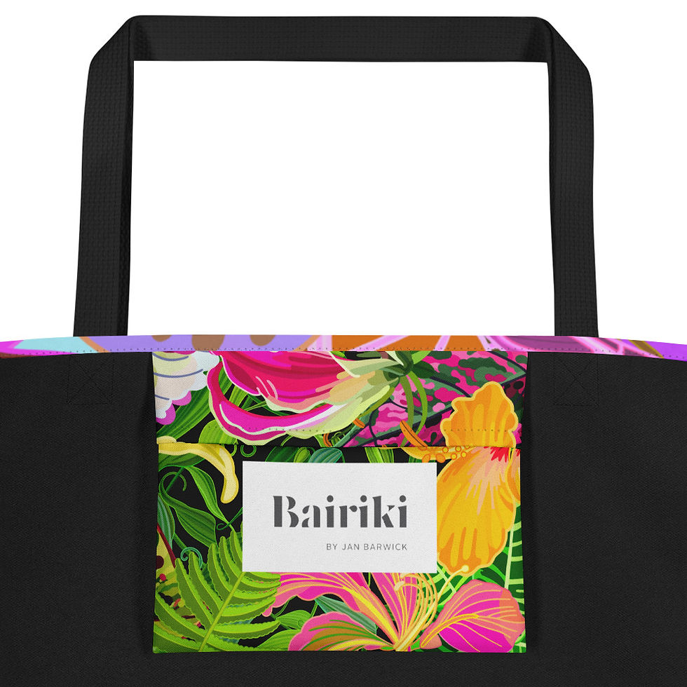 Thumbnail: Crotons Spring Pinks Tote Bag with Pocket