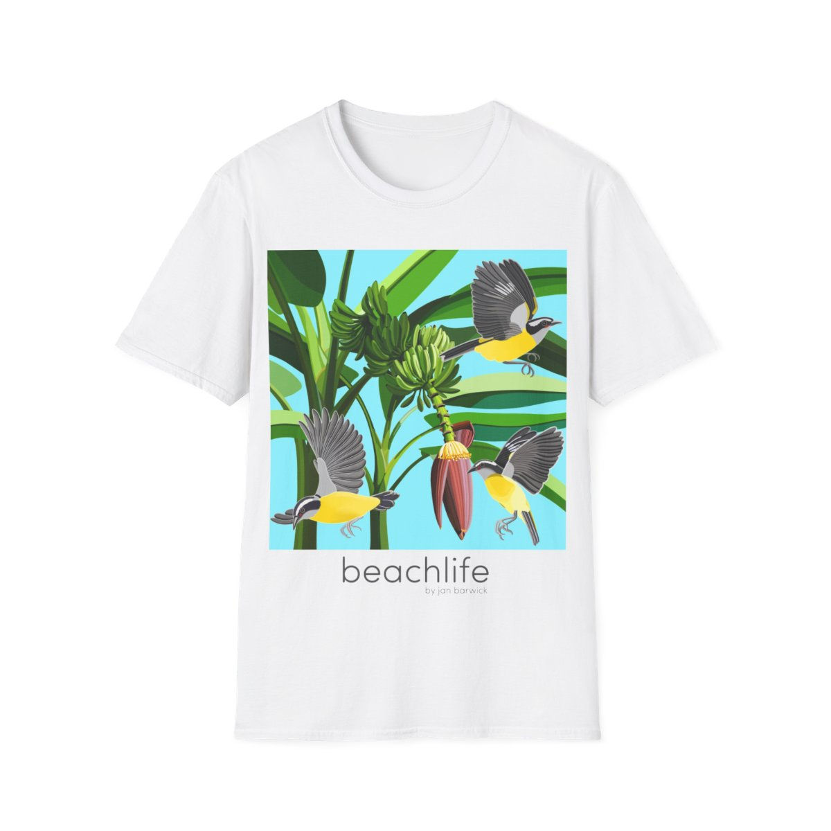 bananaquits on White Unisex Softstyle T-Shirt