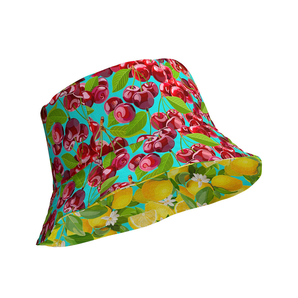 Thumbnail: Cherries & Lemons Reversible bucket hat