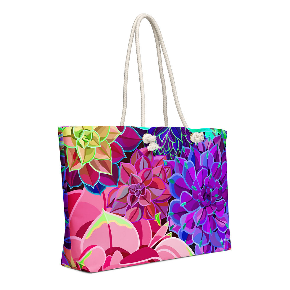 Thumbnail: Succulents Purple Rust and Blue Weekender Bag