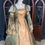 Thumbnail: Womens Renaissance Gown - Sage Green Brocade - Medium/Tall