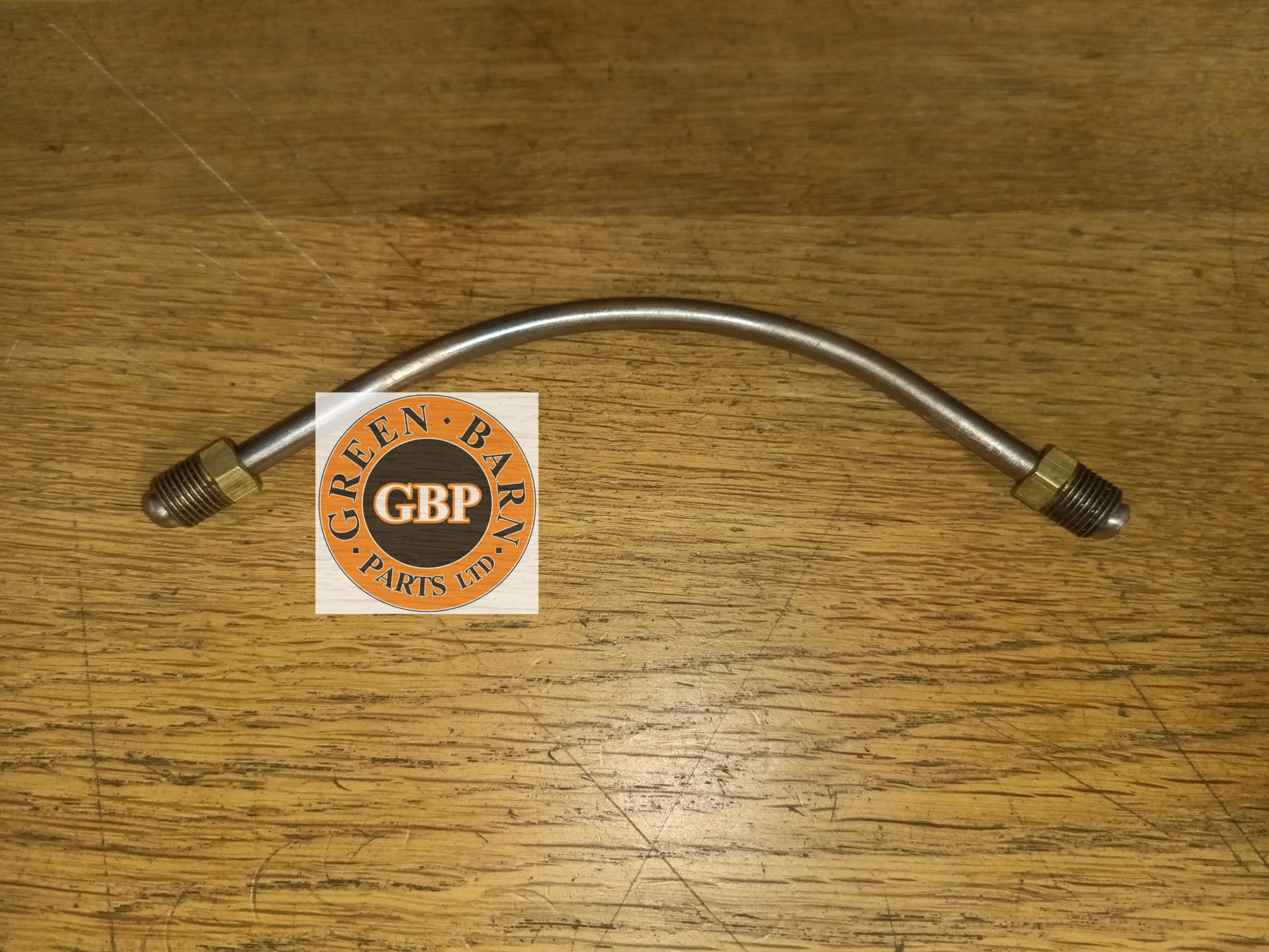 Oil filter return drain 'solid' replacement pipe, 7/16" dia. threads (NOS)