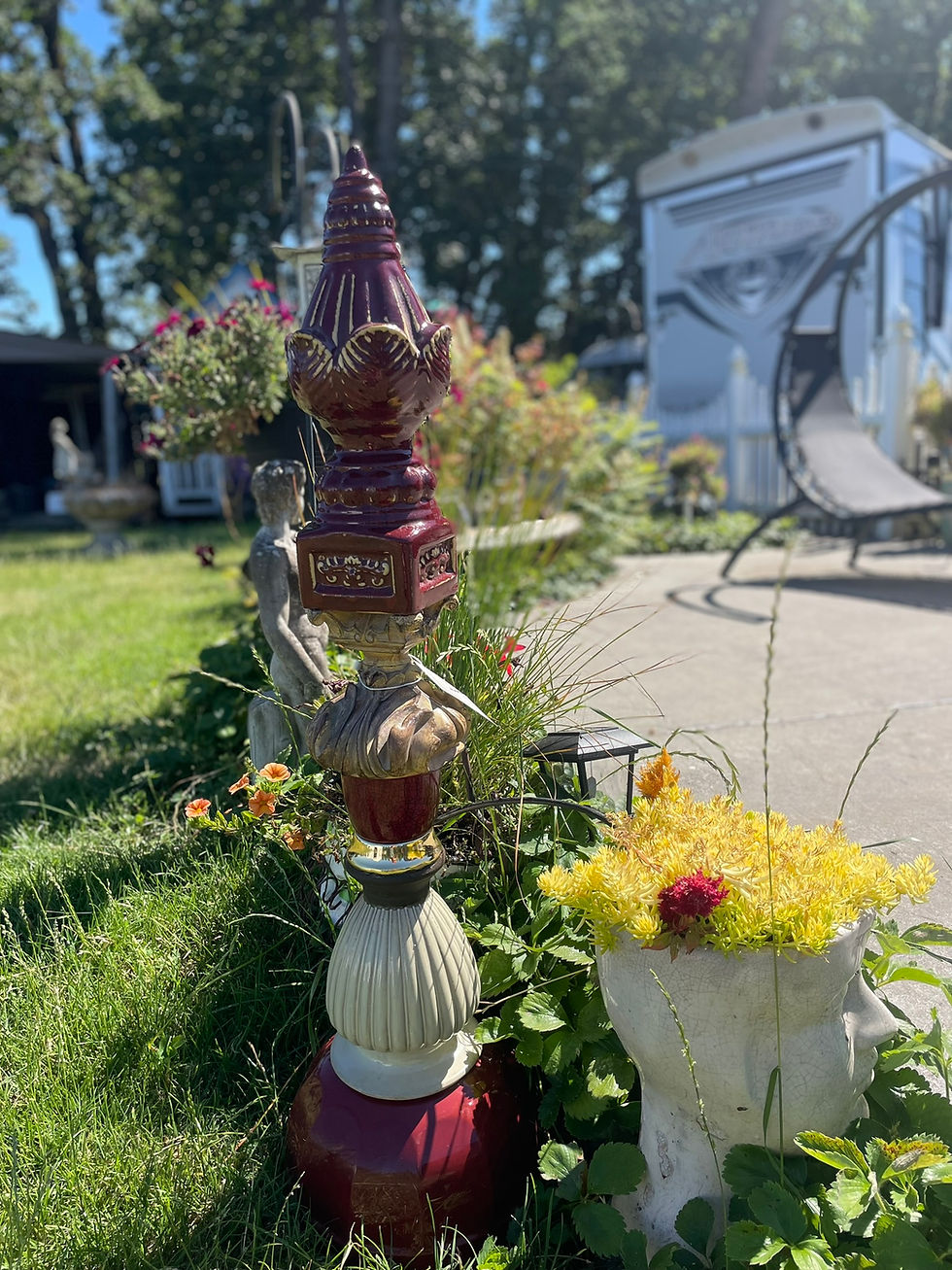 B5 - Deep Red Finial totem