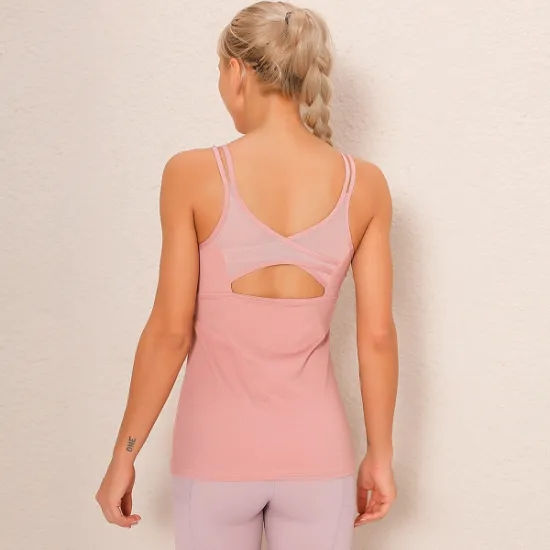 Thumbnail: Women Gym Exercise Athletic Yoga Tops Workout Tank Tops Sports Shirts Running Ve