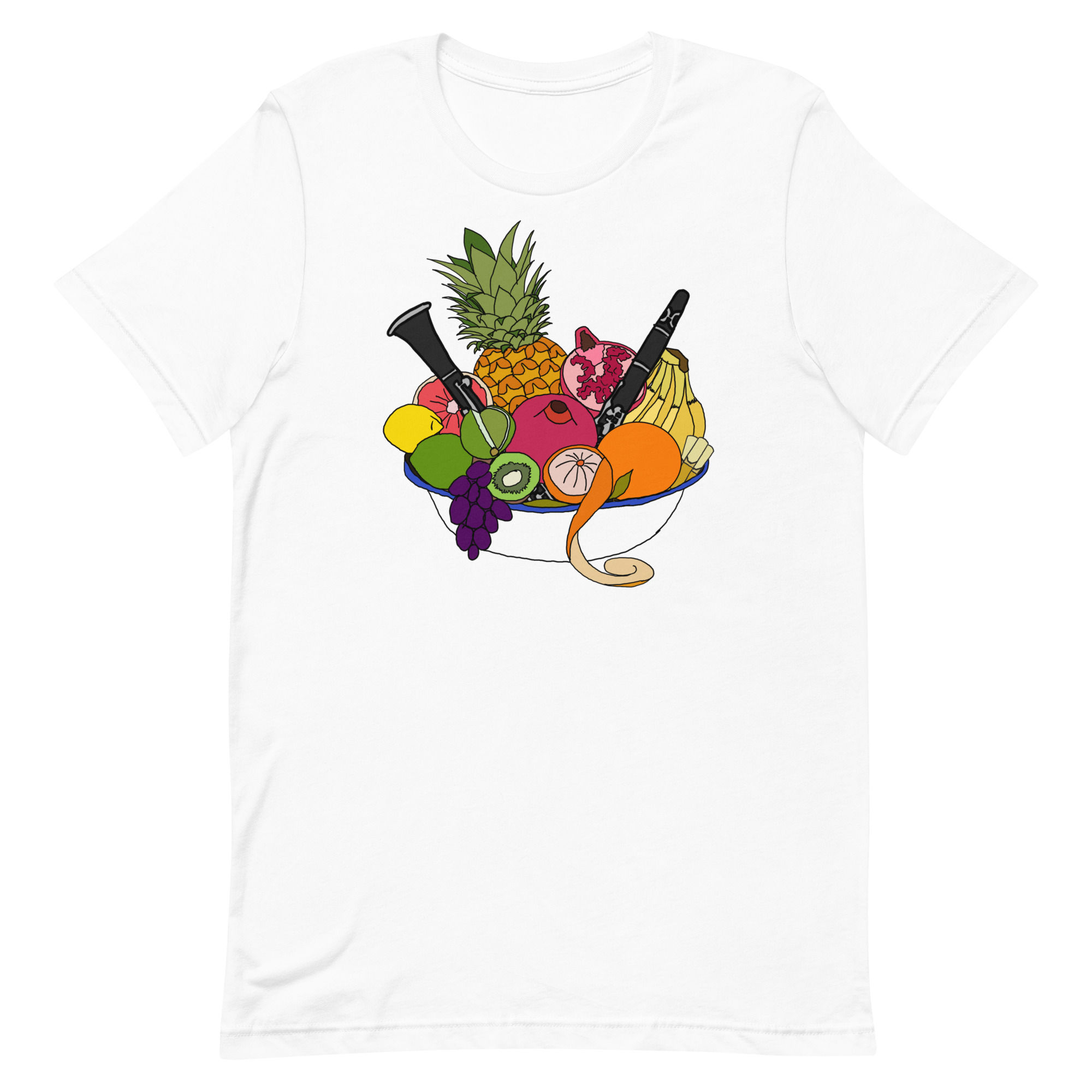 Feeling Fruity - Fruit Bowl with Clarinet Unisex t-shirt