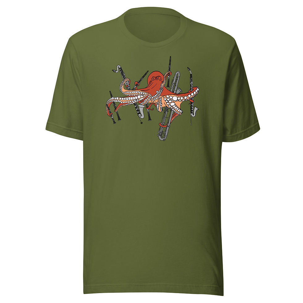 Thumbnail: Clarinet Octopus Unisex t-shirt