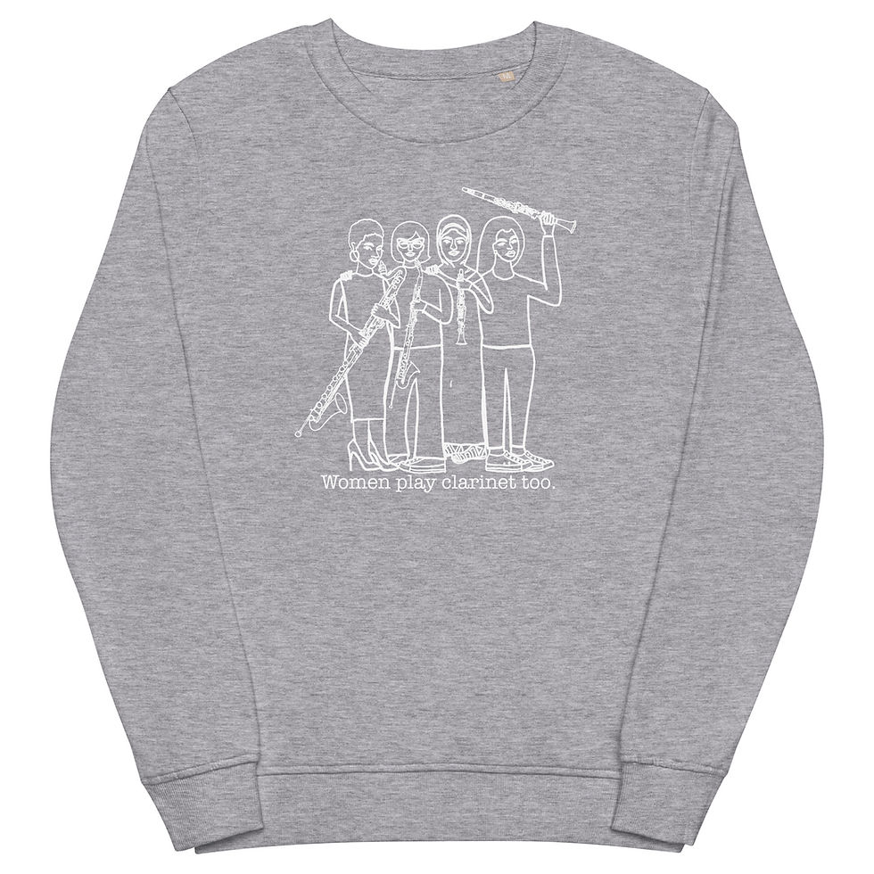 Thumbnail: Women Play Clarinet Too with Slogan Unisex organic sweatshirt