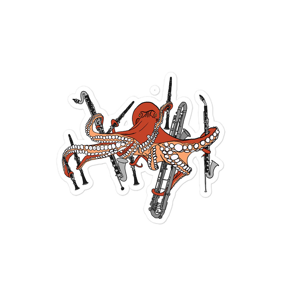 Thumbnail: Clarinet Octopus stickers