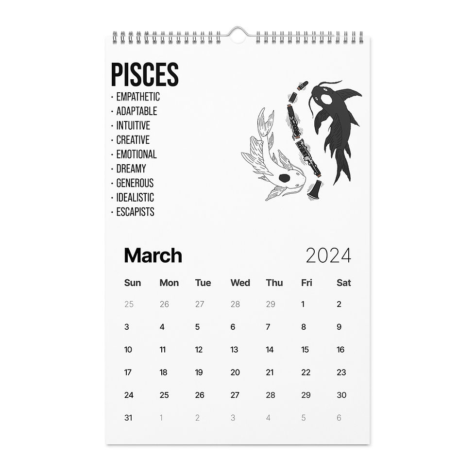 Thumbnail: Clarinet Zodiac Wall calendar (2024)