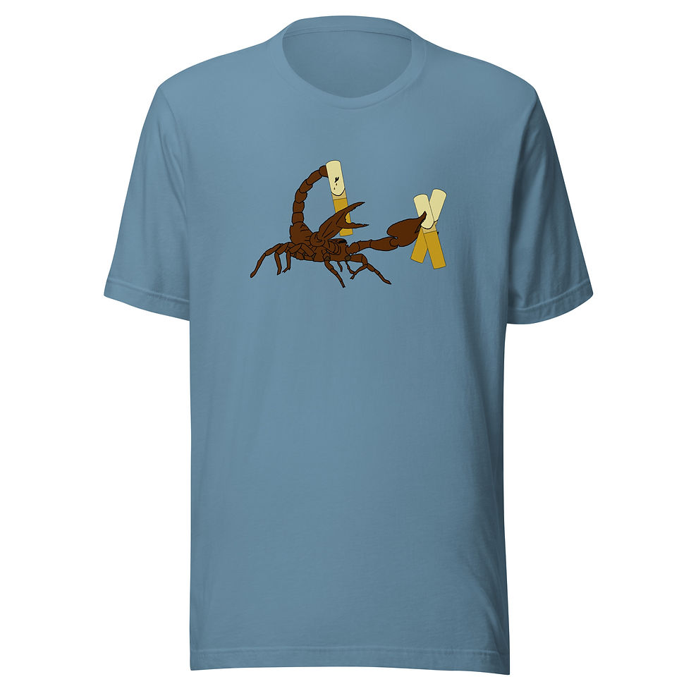 Thumbnail: Scorpio the Scorpion Stabbing Reeds Unisex t-shirt