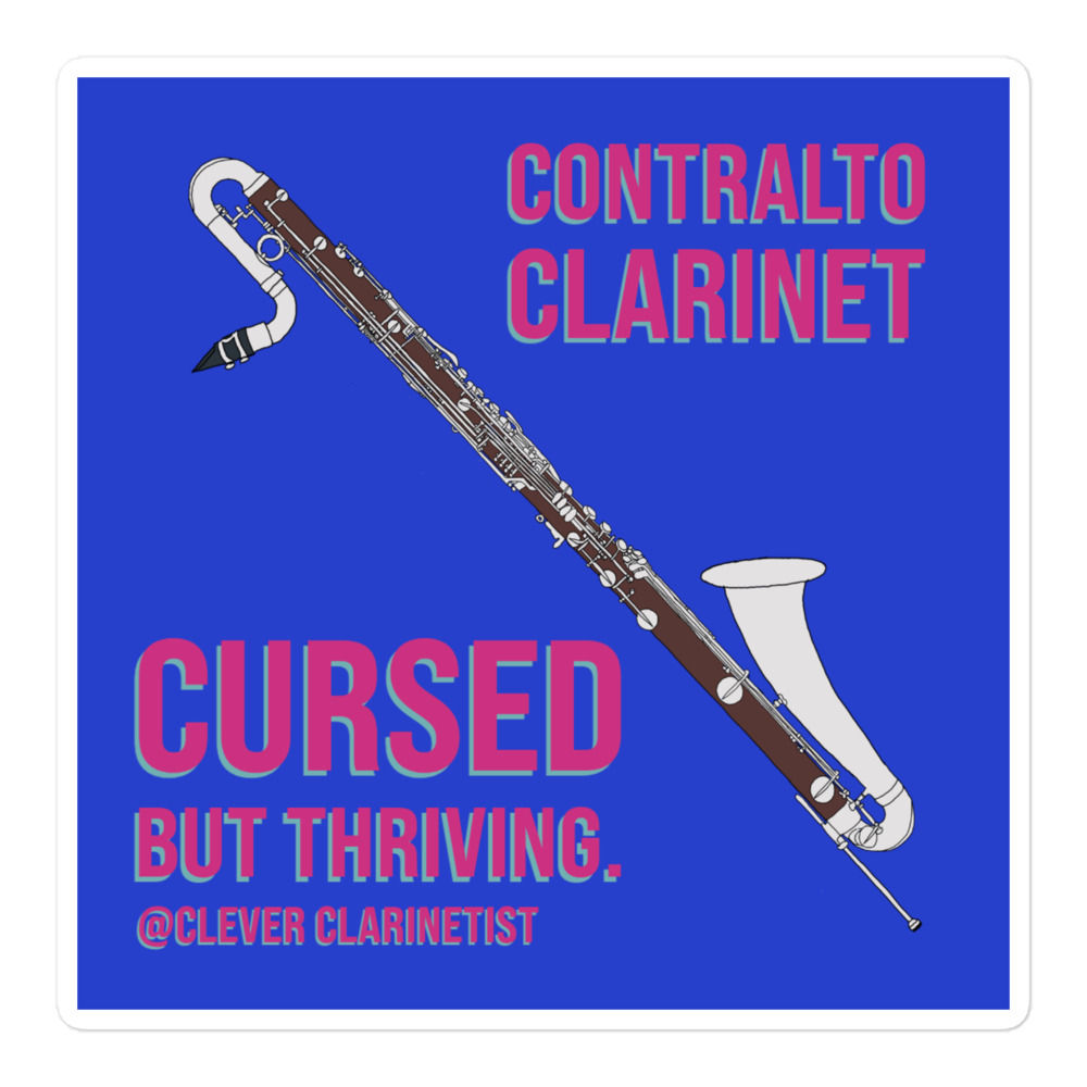 Contralto Clarinet Cursed But Thriving Square Stickers