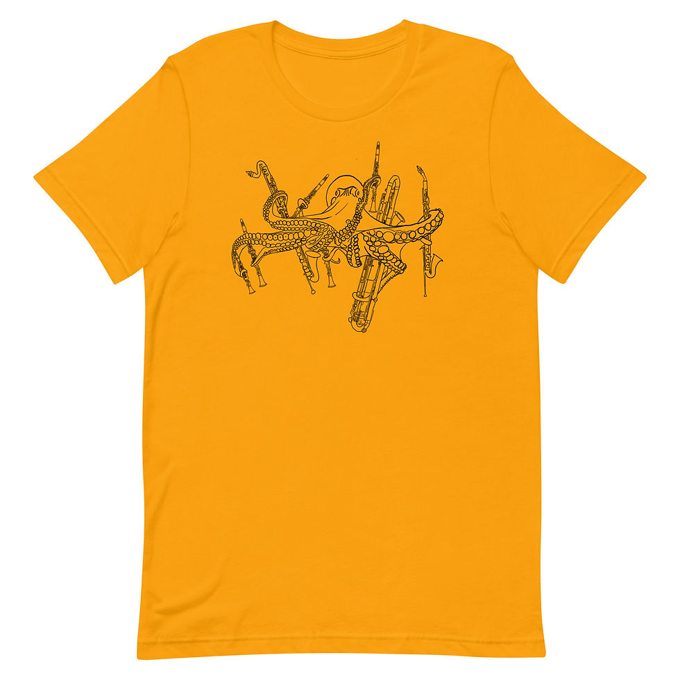 Thumbnail: Clarinet Octopus Unisex t-shirt