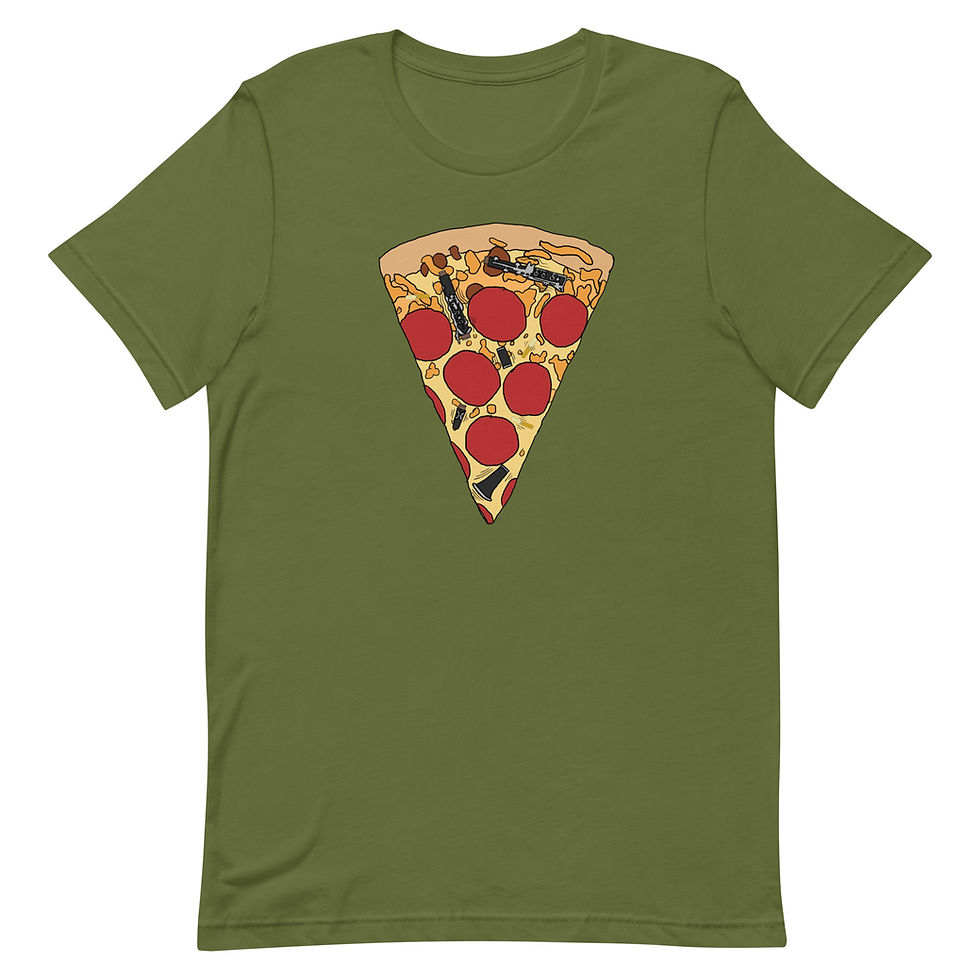 Thumbnail: Clarinet Pepperoni Pizza Unisex t-shirt