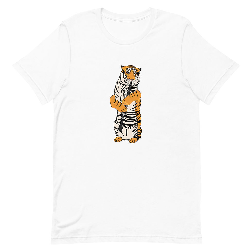 Thumbnail: Tiger and Clarinet Unisex t-shirt