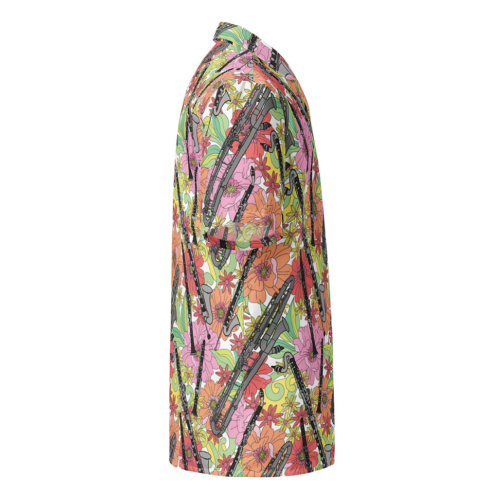 Thumbnail: Clarinet Floral Unisex button-up shirt