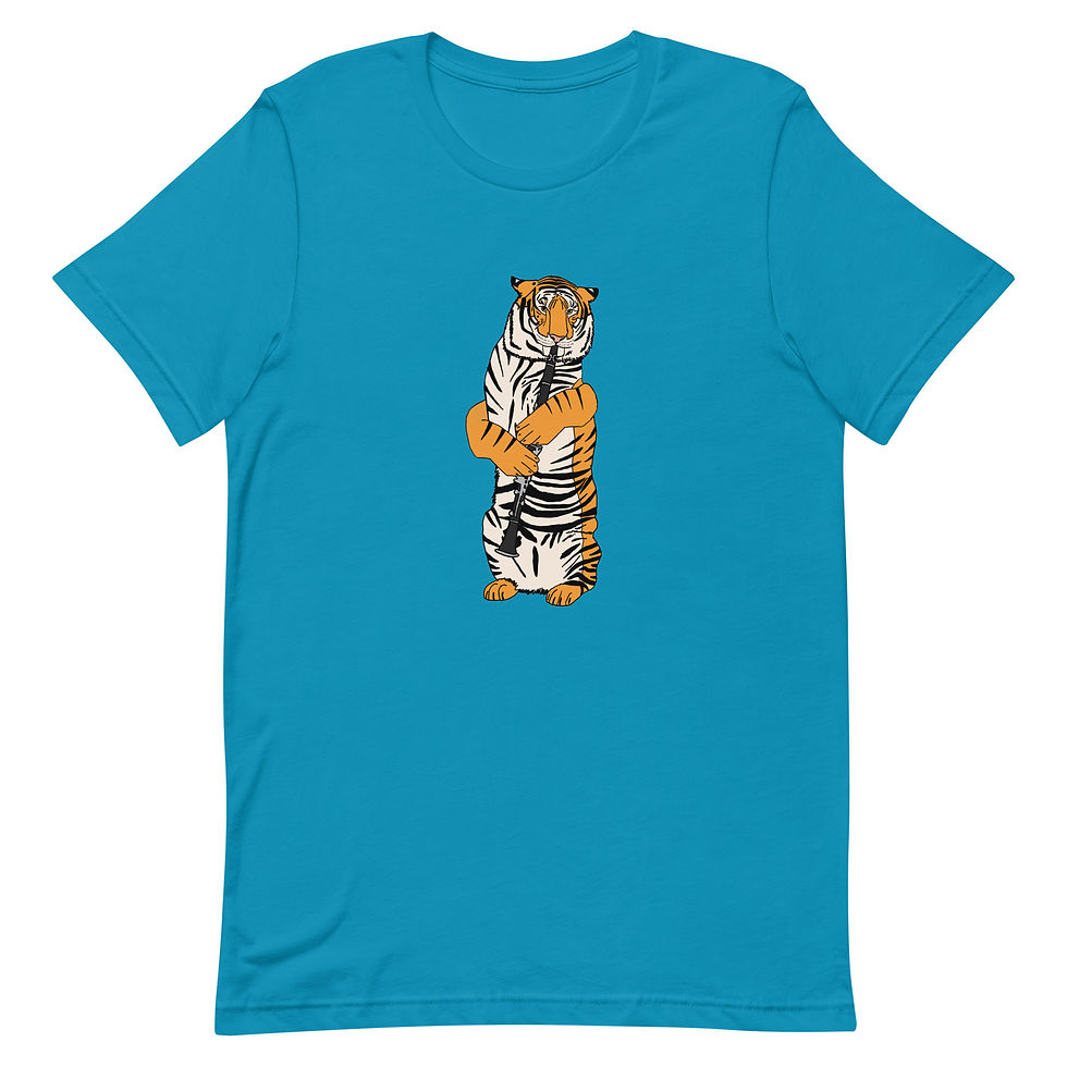 Thumbnail: Tiger and Clarinet Unisex t-shirt