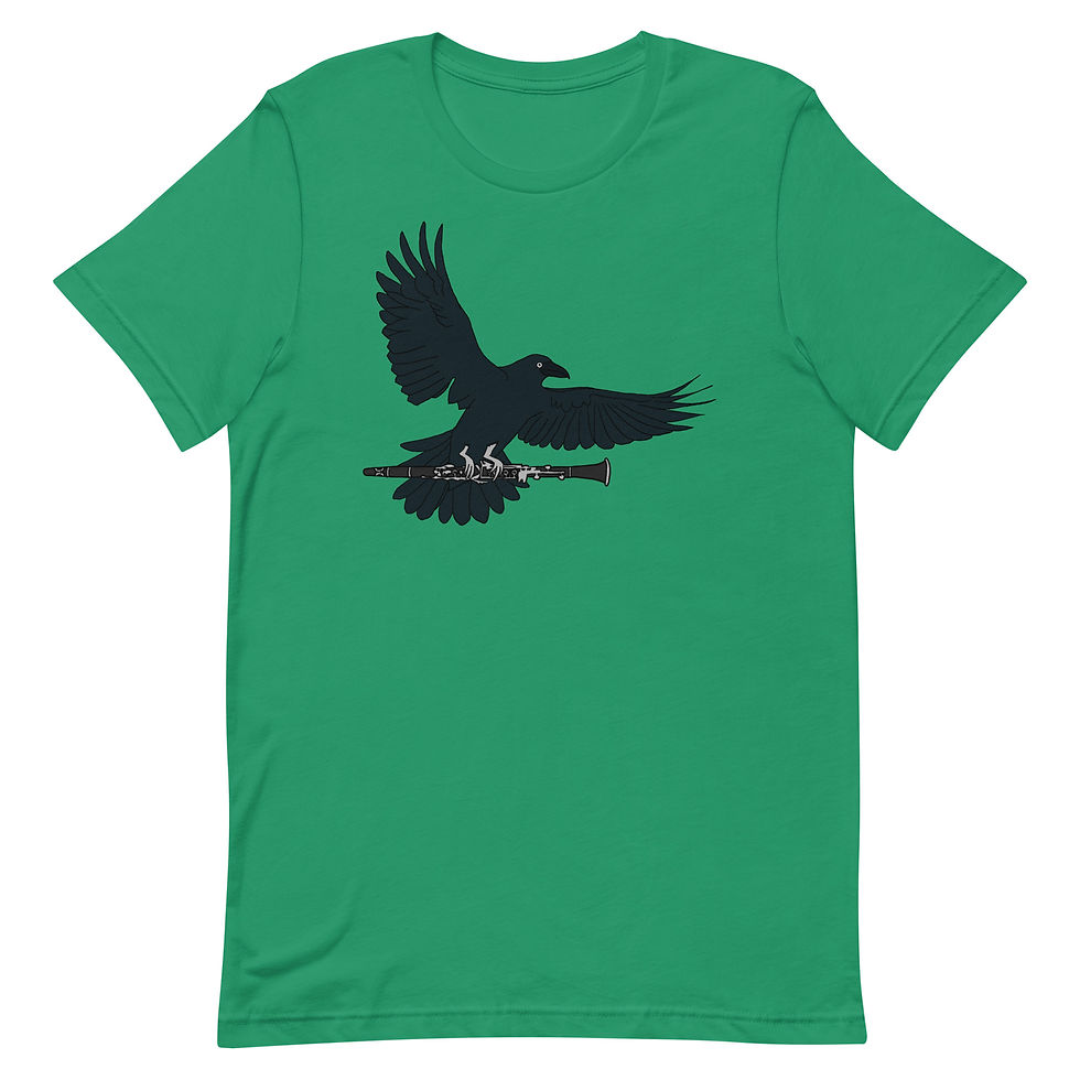 Thumbnail: Raven on a Clarinet Unisex t-shirt