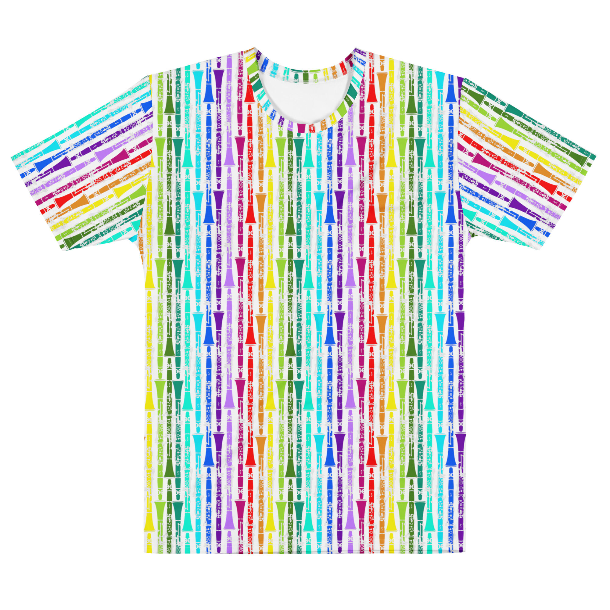 Rainbow Clarinets Pattern Unisex cotton crew neck t-shirt