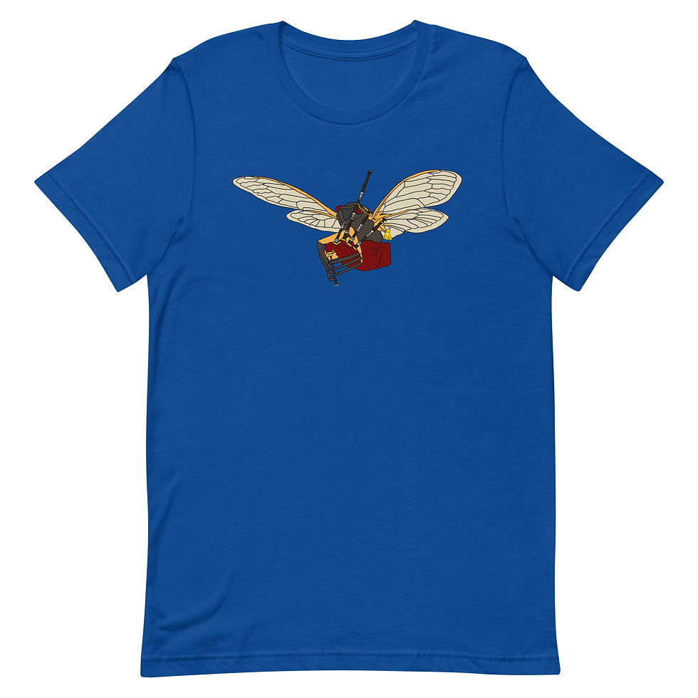 Thumbnail: Cicada and Bagpipes Unisex t-shirt