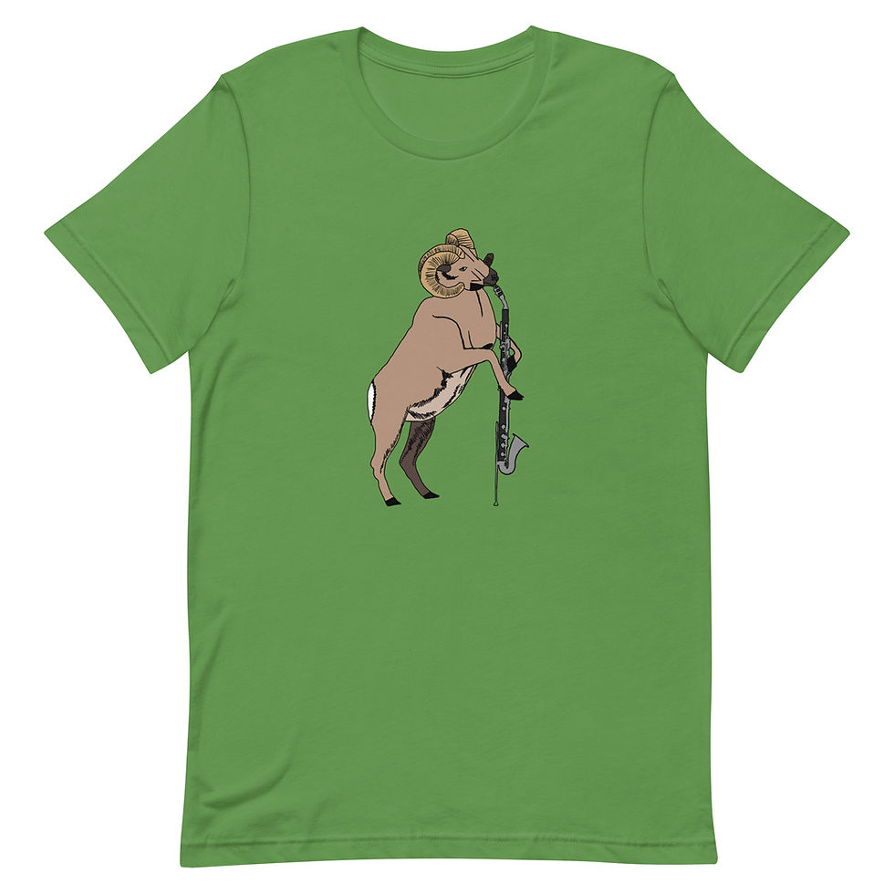 Thumbnail: Aries the Ram Bighorn Sheep and His Basset Horn Unisex t-shirt