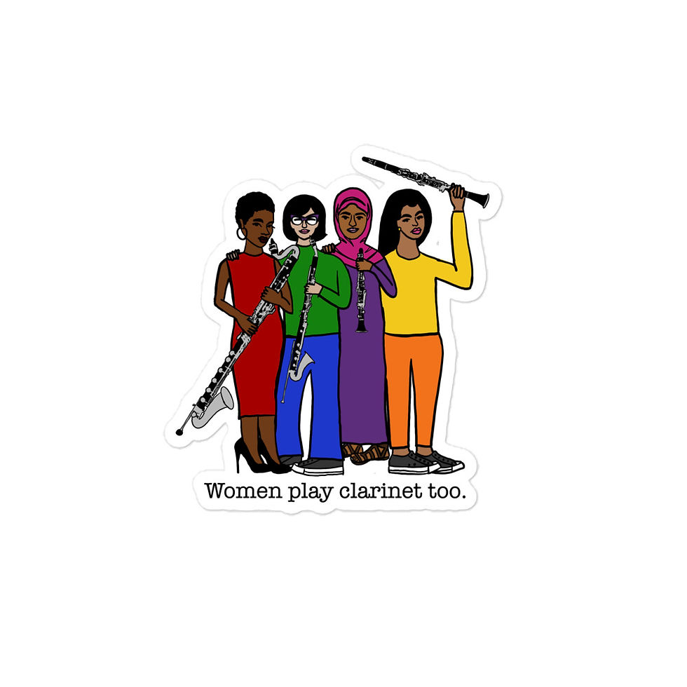 Thumbnail: Women Play Clarinet Too Stickers