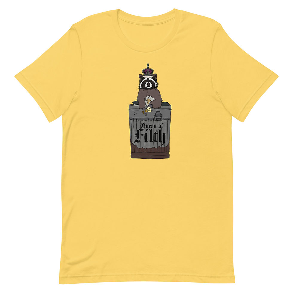 Thumbnail: Raccoon Queen of Filth Clarinet Edition Unisex t-shirt