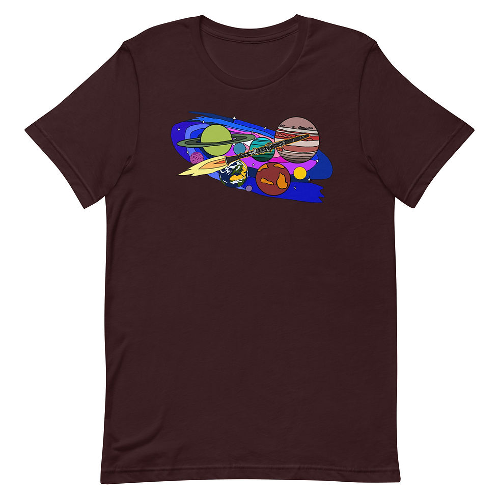 Thumbnail: Clarinet Rocket Ship Unisex t-shirt