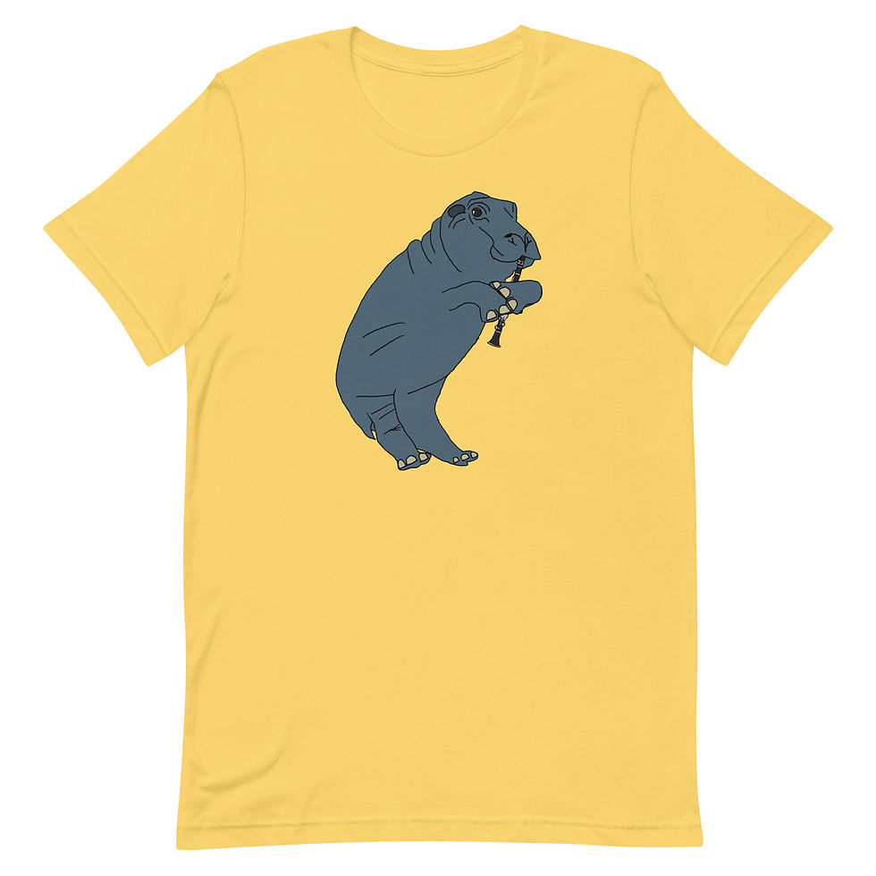 Thumbnail: Hippopotamus and E-flat Clarinet Unisex t-shirt