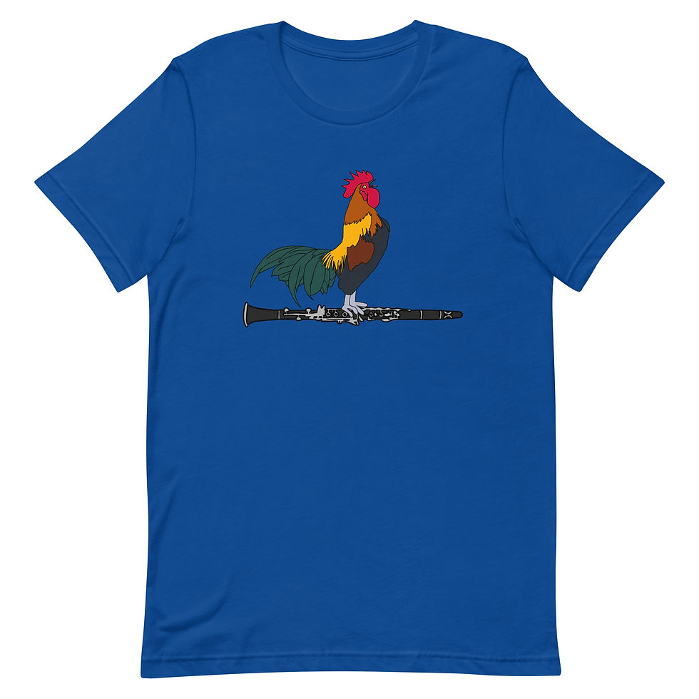 Thumbnail: Rooster on Clarinet Unisex t-shirt