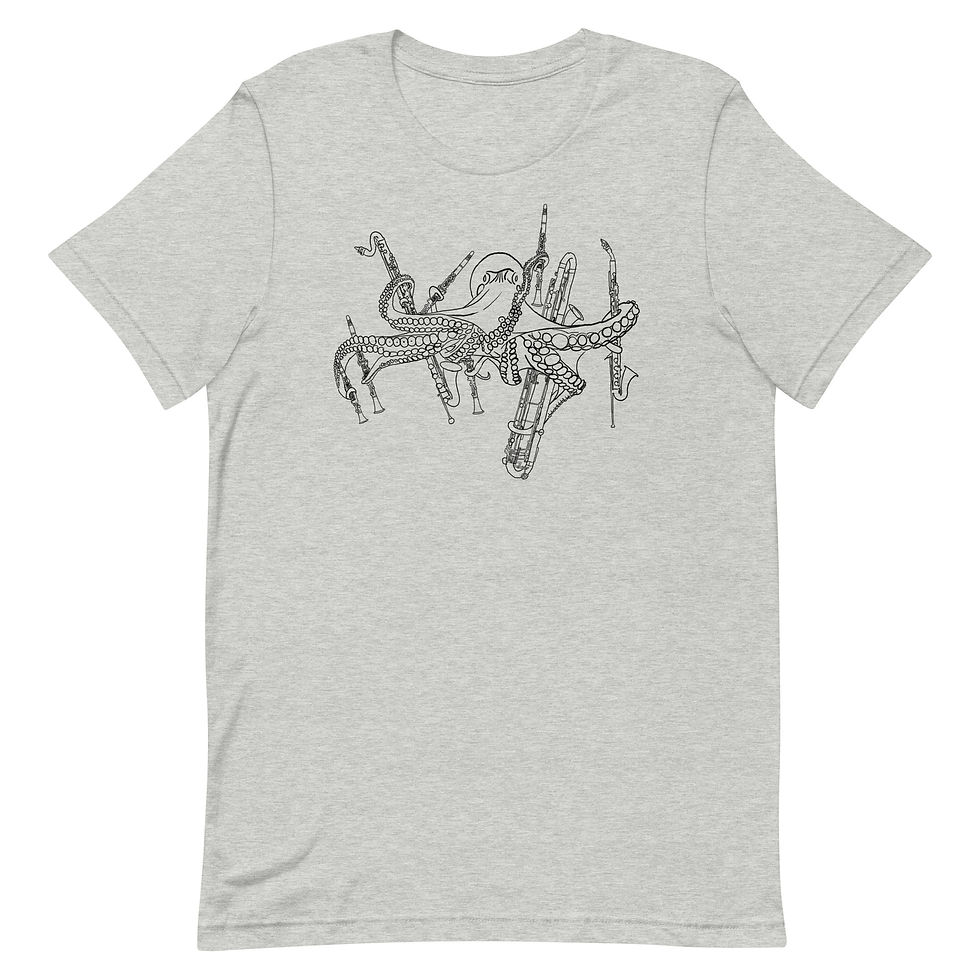 Thumbnail: Clarinet Octopus Unisex t-shirt