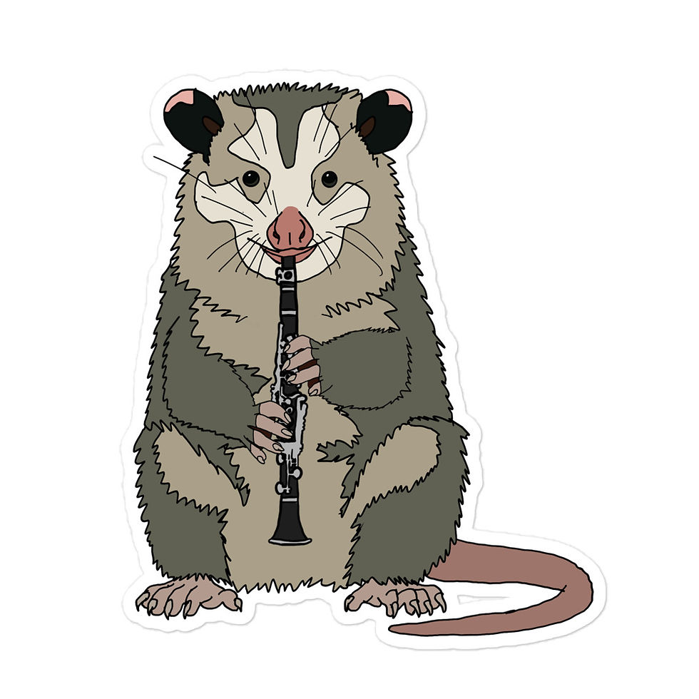 Thumbnail: Possum and E-flat Clarinet stickers