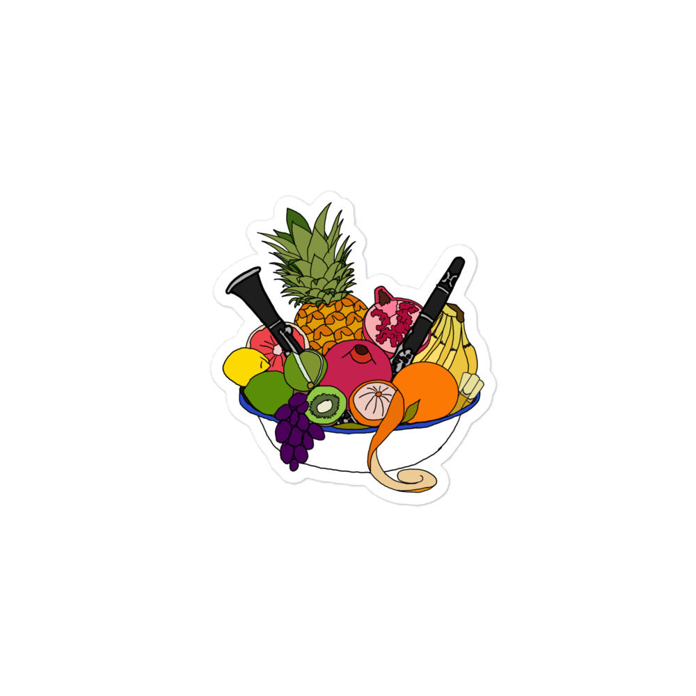 Fruit Bowl with Clarinet Still Life stickers